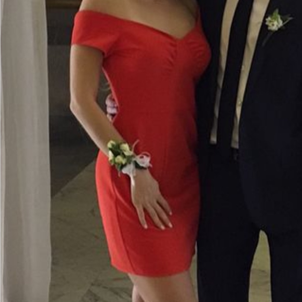 REVOLVE x NBD mini off the shoulder red dress